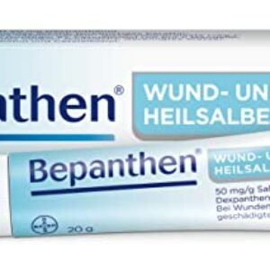 Bepanthen Wund- und Heilsalbe, unterstützt die Heilung bei kleinen, oberflächlichen Wunden und schuppig-rissigen Hautstellen, 20g